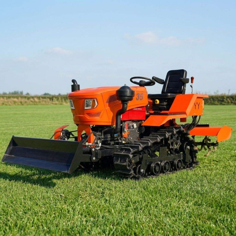 Crawler 4WD Rotary Tiller 35HP - Farming Agriculture Equipment review and price
