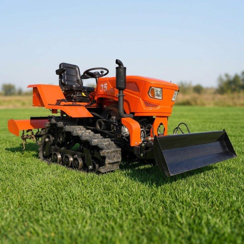 Crawler 4WD Rotary Tiller 35HP - Farming Agriculture Equipment review and price